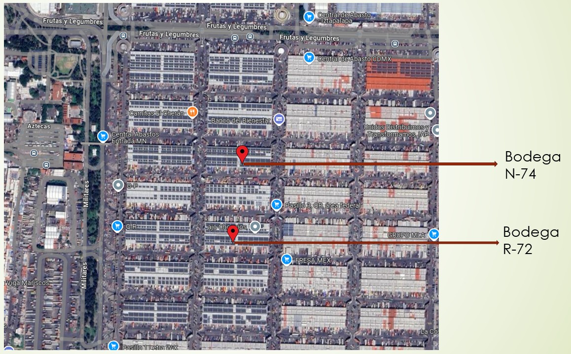 Croquis de ubicación - Bodegas R-72 y N-74